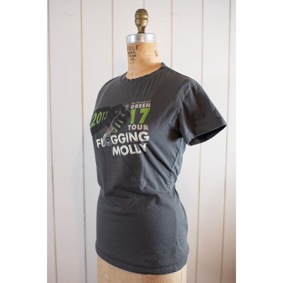 VTG Women's 2013 Flogging Molly Tour TShirt Band Tee Celtic Punk Rock Concert, L - Picture 3 of 9